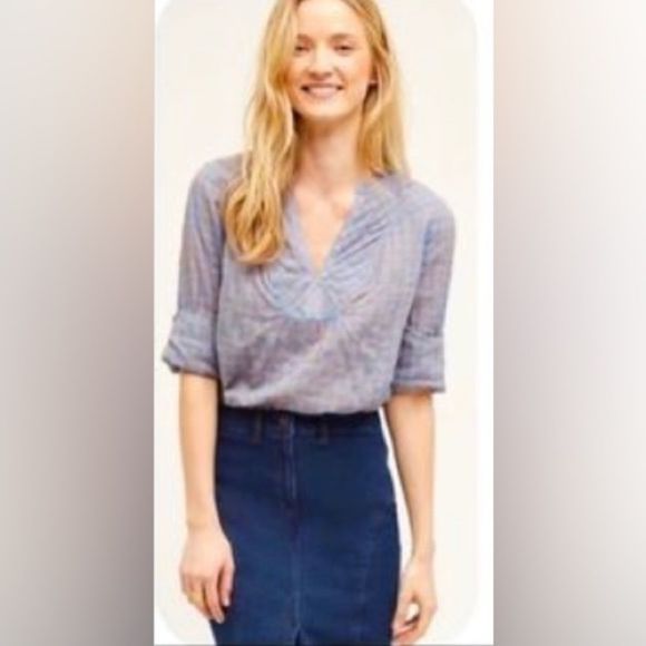 Anthropologie x Holding Horses Devon Popover Semi Sheer. Size 6 - Picture 12 of 12